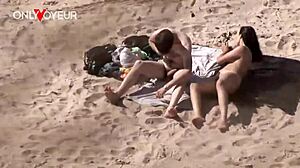 risky public beach fuck with thick cock drilling pussy