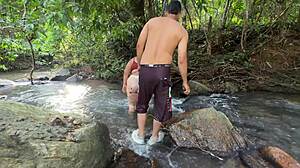 sex in the jungle outdoors feels incredible with big cock