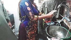 Indian village maid fucked in kitchen owner took advantage when she working alone in kitchen