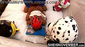 Hd from behind hot young 18+ ebony babe fucked by best friend after game