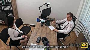 young student seduces loan officer with her big natural tits
