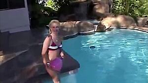 pussy fingered by lesbian cutie at pool