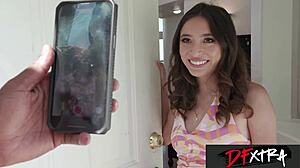 horny amber summer gets massive cock delivery instead of food