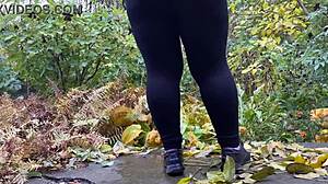 Hot mature woman pees in standing position