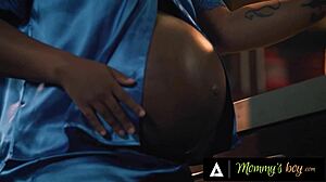 pregnant woman enjoys a hard midnight fuck with a big cumshot