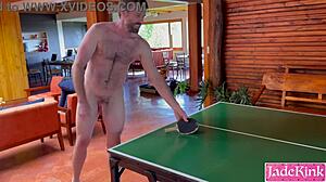 Naked Ping Pong With Daddy Turns Rough