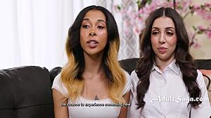 Lesbian club recruiters convert housewife infront of family