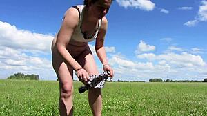 a milf pees outdoors in public amateur fetish