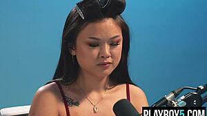 chinese girl lulu chu gives interview and masturbation to orgasm