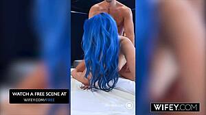 wifey new bride kira mckay rides dans huge cock while hubby watches