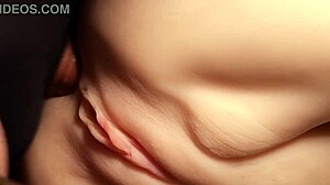 Her lubricated ass gets toyed up close