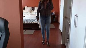 stepmom shows her big ass in jeans then wants more