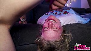 Blonde Pawg Gets Throat Destroyed By Face Fucking
