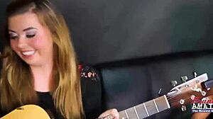 coed blonde madelyn licks sofia pussy and tits