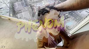 vegas balcony beatdown with deepthroat and facial on fat bbw
