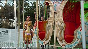two blondes and bbc fuck on ferris wheel