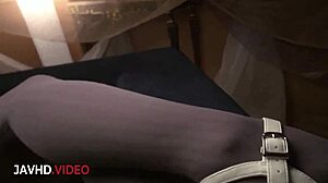 Haruna kawase uses giant dildo in sexy stockings