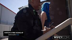 wifey new bride kira mckay rides dans huge cock while hubby watches