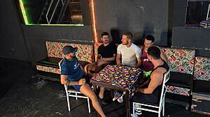 Muscular Brazilian Shemale Fucks At Dirty Bar