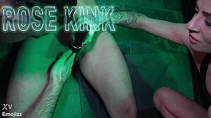 dominating rose with tight bondage and vibrator play