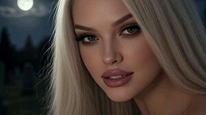 Hermosa rubia cachonda se atraganta con una enorme polla en el cementerio