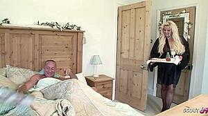 Chubby bbw wife seduces guy for anal