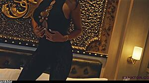 sanktor fitness tattooed asian milf does solo routine