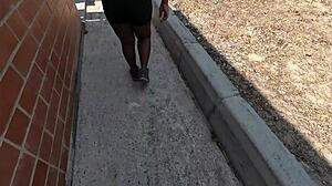 Asmr slim thick glasses girl explores outdoors showing her freaky side
