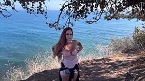 artemisia love bounces big boobs outdoors