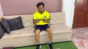 I celebrate the 2026 world cup with my stepfather and suck his dick until he cums