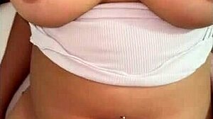Egyptian arab slut rubs her nipples hard